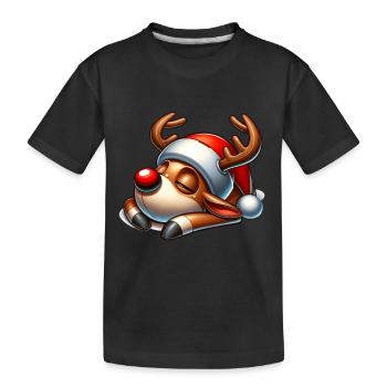 Renne Père Noël Père Noël Noël - T-shirt bio Premium Enfant - noir - Devant