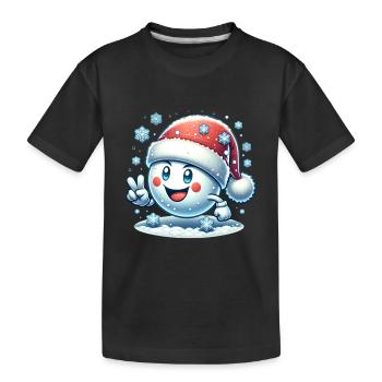 Christmas Snowball Snowflakes Christmas - Kids' Premium Organic T-Shirt - black - Front