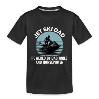 Jetski Dad – Angetrieben von schlechten Witzen und Pferdestärken - Kinder Premium Bio T-Shirt - Schwarz - Vorne