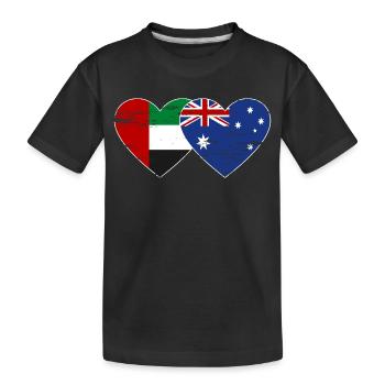 United Arab Emirates Australia Flag - Kids' Premium Organic T-Shirt - black - Front