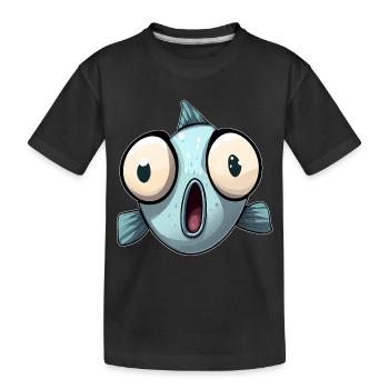 Fisch lustig Geschenk Funshirt Geschenk Idee lusti - Kinder Premium Bio T-Shirt - Schwarz - Vorne