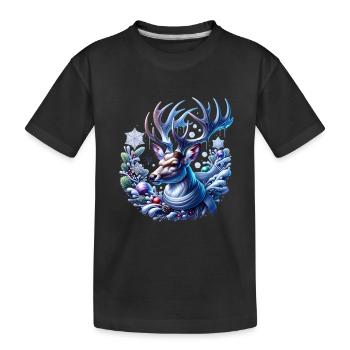 Winter Deer Winter - Kids' Premium Organic T-Shirt - black - Front