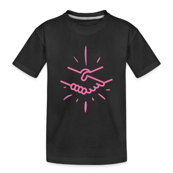Poignée de main Main Amitié Amis - T-shirt bio Premium Enfant - noir - Devant