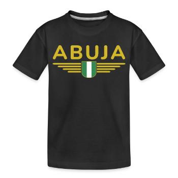 Abuja Design – Proud of Nigeria's capital - Kids' Premium Organic T-Shirt - black - Front