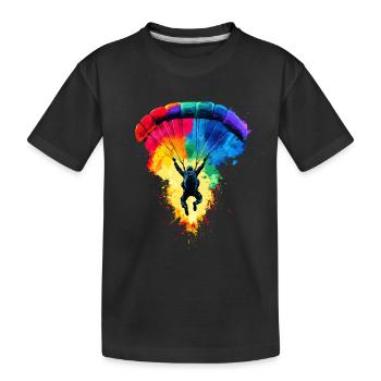 Fallschirmspringen Fallschirmspringer Skydiving - Kinder Premium Bio T-Shirt - Schwarz - Vorne