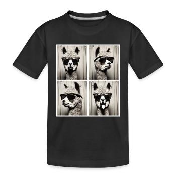 Photobox Alpaga avec lunettes de soleil - T-shirt bio Premium Enfant - noir - Devant