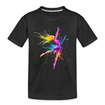 Buntes Tanzen Tänzerin Tanzlehrer Geschenk - Kinder Premium Bio T-Shirt - Schwarz - Vorne