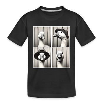 Boîte photo drôle d’oies - Conception d’oie noire et blanche - T-shirt bio Premium Enfant - noir - Devant