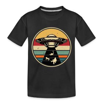 UFO-Bigfoot Nessie Einhorn - Kinder Premium Bio T-Shirt - Schwarz - Vorne