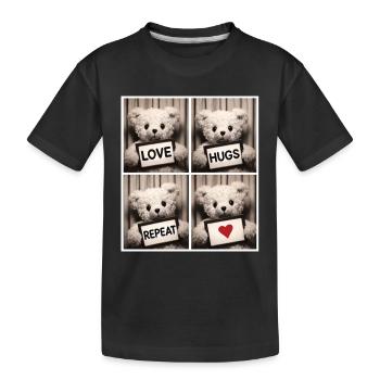 Teddy Bear – Love Hugs Repeat - T-shirt bio Premium Enfant - noir - Devant