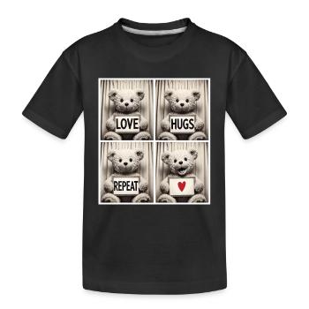 Teddy Bear – Love Hugs Repeat - T-shirt bio Premium Enfant - noir - Devant