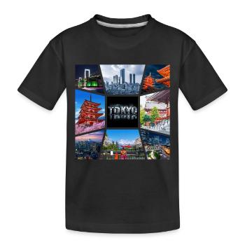 Tokyo Japan Asia Collage Skyline City Metropolis - Kids' Premium Organic T-Shirt - black - Front