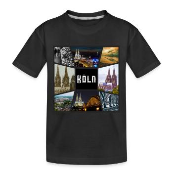 Cologne, Skyline, ville, Allemagne, collage, graffiti - T-shirt bio Premium Enfant - noir - Devant