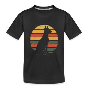 Belgian Malinois Vintage Silhouette - Kinder Premium Bio T-Shirt - Schwarz - Vorne