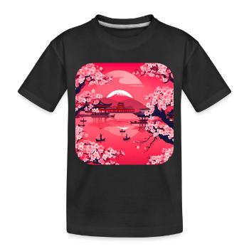 Asien Weltreise Tempel Relax - Kinder Premium Bio T-Shirt - Schwarz - Vorne