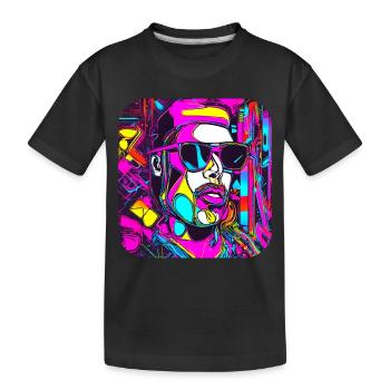 Style néon UV Glow Party tendance - T-shirt bio Premium Enfant - noir - Devant