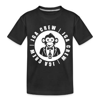 Junggesellen Crew Affe - Kinder Premium Bio T-Shirt - Schwarz - Vorne