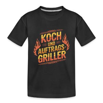 Koch und Auftragsgriller - Kinder Premium Bio T-Shirt - Schwarz - Vorne