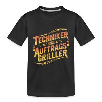 Techniker und Auftragsgriller - Kinder Premium Bio T-Shirt - Schwarz - Vorne