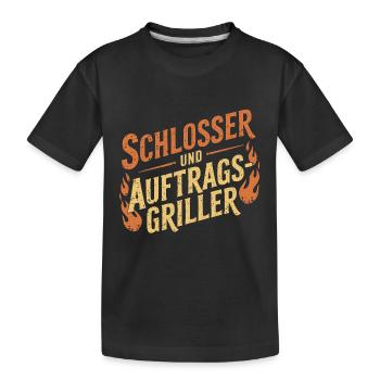 Schlosser und Auftragsgriller - Kinder Premium Bio T-Shirt - Schwarz - Vorne