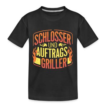 Schlosser und Auftragsgriller - Kinder Premium Bio T-Shirt - Schwarz - Vorne