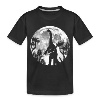 Dinosaure Lune - Dino (Longneck) Parmi les étoiles - T-shirt bio Premium Enfant - noir - Devant