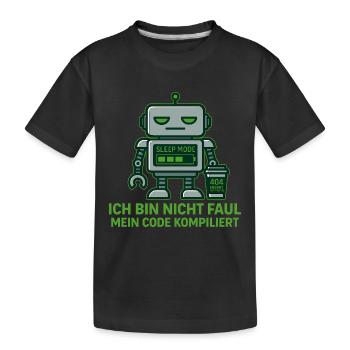 Programmierer T-Shirt – Bin nicht faul - Kinder Premium Bio T-Shirt - Schwarz - Vorne