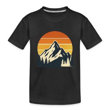 Golden Peaks – Vintage Sunset Escape - Kinder Premium Bio T-Shirt - Schwarz - Vorne