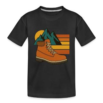 Step Wild – Retro Hiking Spirit - Kinder Premium Bio T-Shirt - Schwarz - Vorne