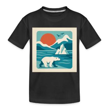 Polar Solitude – Ambiance rétro arctique - T-shirt bio Premium Enfant - noir - Devant
