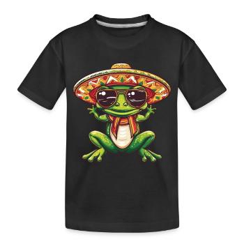 grenouille drôle sombrero - T-shirt bio Premium Enfant - noir - Devant