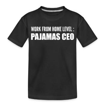 Work from home level : pajamas ceo - Kids' Premium Organic T-Shirt - black - Front