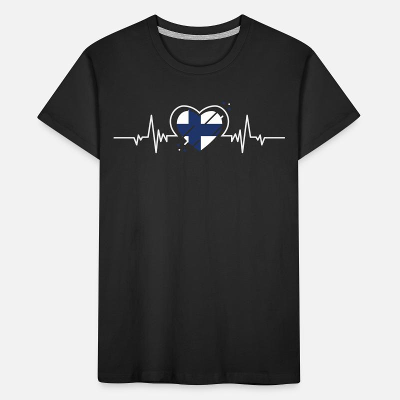 Finnland Herzfrequenz-Ticket Geschenk Kinder Premium Bio T-Shirt