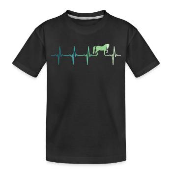 cheval battement de coeur équitation dressage - T-shirt bio Premium Enfant - noir - Devant