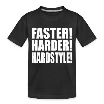 Faster Harder Hardstyle EN - Kids' Premium Organic T-Shirt - black - Front
