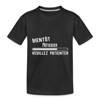 Bientôt Pâtissier cadeau noël - T-shirt bio Premium Enfant - noir - Devant