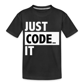 just code it - T-shirt bio Premium Enfant - noir - Devant
