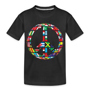 Peace World Peace - Kids' Premium Organic T-Shirt - black - Front