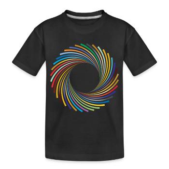Camera aperture abstract - Kids' Premium Organic T-Shirt - black - Front