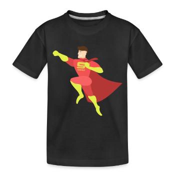 Superpapa als Geschenk - Kinder Premium Bio T-Shirt - Schwarz - Vorne
