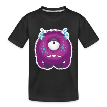 Sweet little sad Monster - Kids' Premium Organic T-Shirt - black - Front
