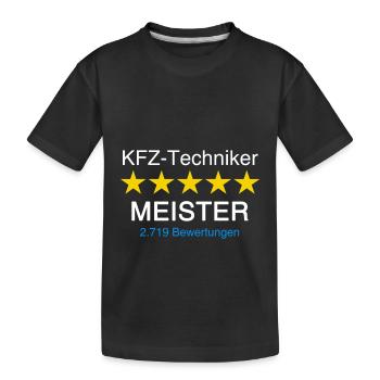 KFZ Techniker Meister mit Bewertung weiss - Kinder Premium Bio T-Shirt - Schwarz - Vorne