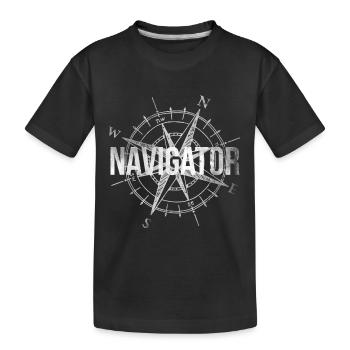 Navigateur capitaine cadeau direction de la boussole - T-shirt bio Premium Enfant - noir - Devant