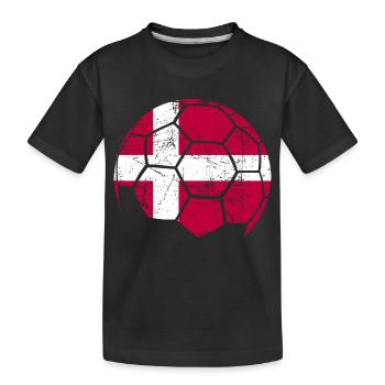 Denmark Soccer Ball Fußball - Kinder Premium Bio T-Shirt - Schwarz - Vorne