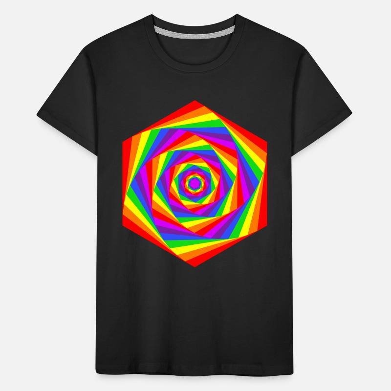 Regenbogen Hexagon Kinder Premium Bio T-Shirt