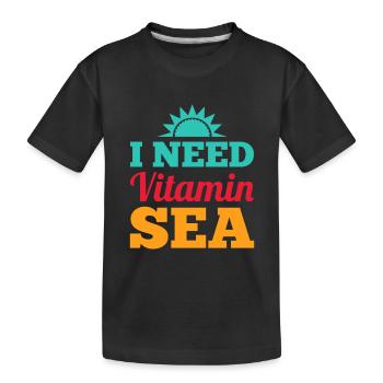 J'ai besoin de VITAMIN LAC - plage s'il vous plaît cadeau mer - T-shirt bio Premium Enfant - noir - Devant