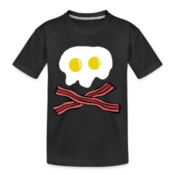 Eier und Speck Totenkopf - Kinder Premium Bio T-Shirt - Schwarz - Vorne