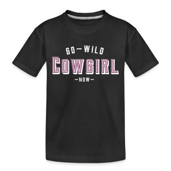 Western Girl Go Wild - Kids' Premium Organic T-Shirt - black - Front