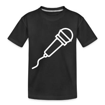 microphone - Kids' Premium Organic T-Shirt - black - Front
