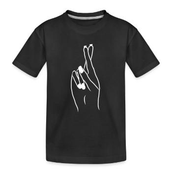 Symbol Handzeichen Hand Finger coole Geschenk - Kinder Premium Bio T-Shirt - Schwarz - Vorne